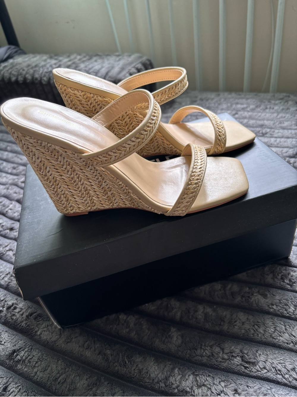 PrettyLittleThing Wedge Heel Sandals - Size 5.